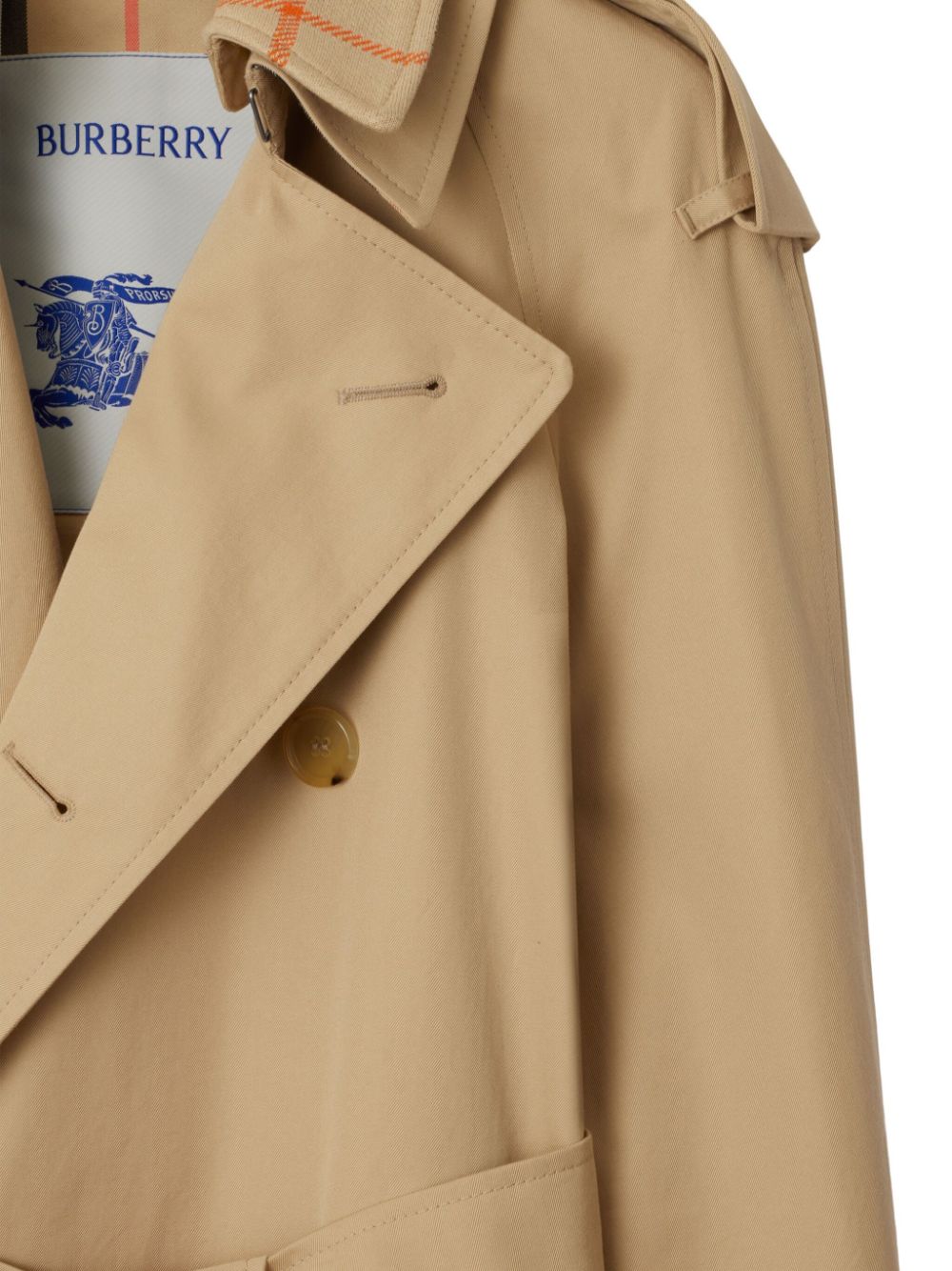 Burberry Beige Double-Breasted Wool Coat image 6