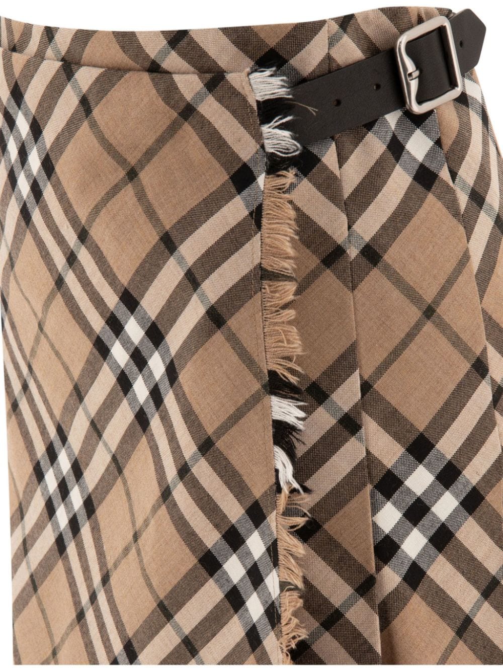 Burberry Beige Check Pleated Skirt image 1