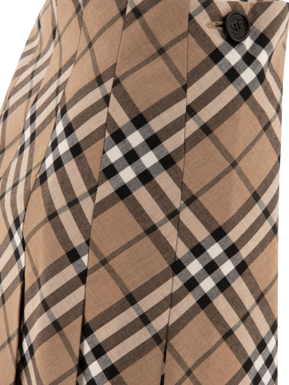 Burberry Beige Check Pleated Skirt image 2