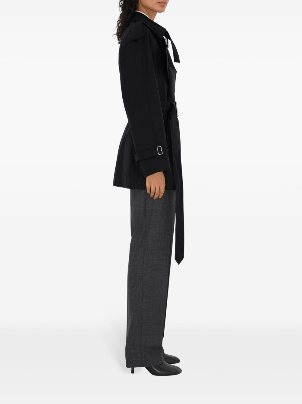 Burberry Black Cotton Gabardine Double-Breasted Coat image 2