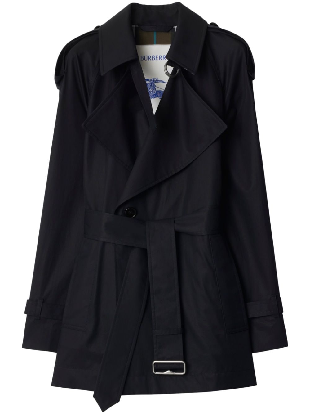 Burberry Black Cotton Gabardine Double-Breasted Coat image 0