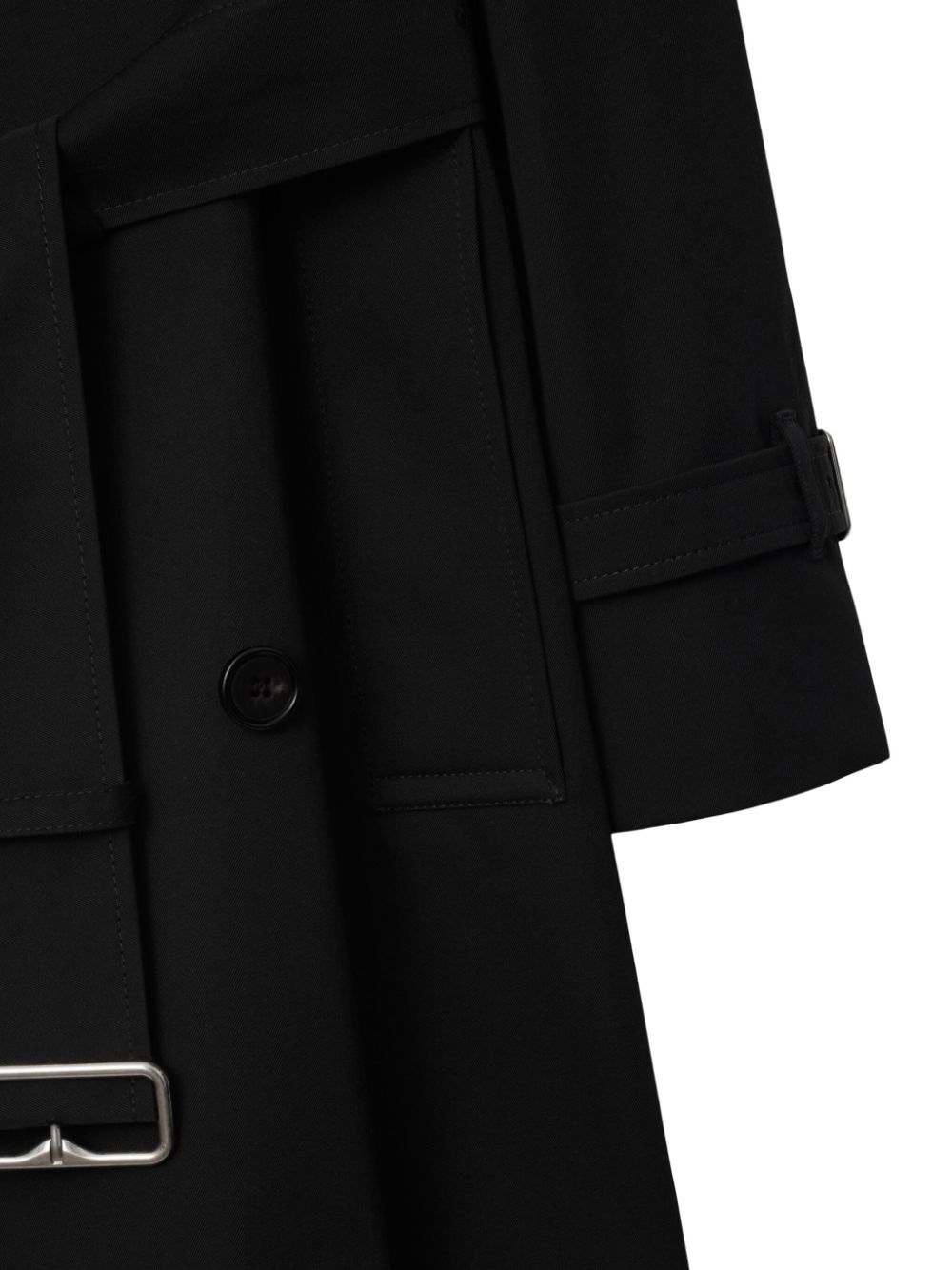 Burberry Black Cotton Gabardine Double-Breasted Coat image 2