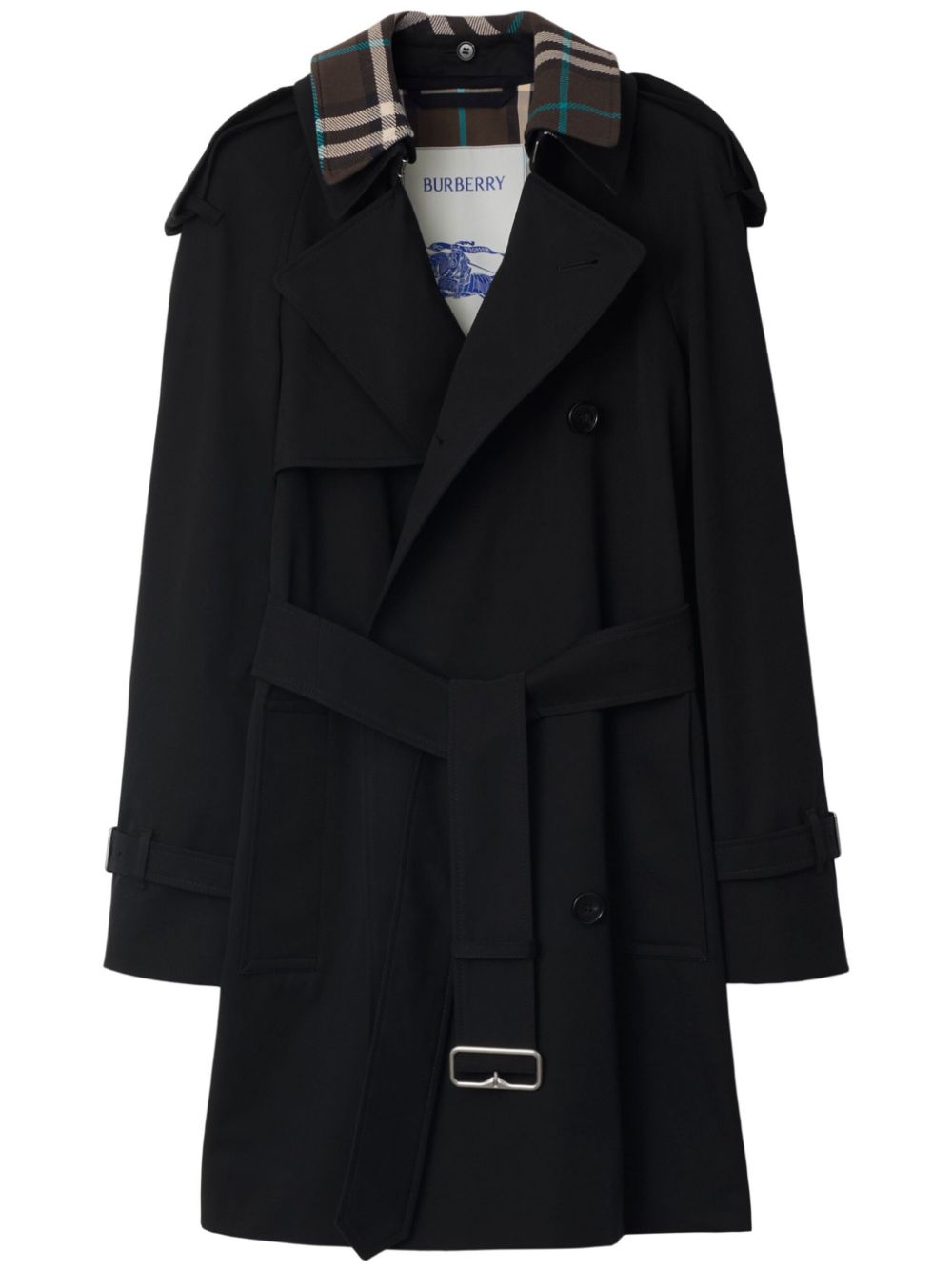 Burberry Black Cotton Gabardine Double-Breasted Coat image 0