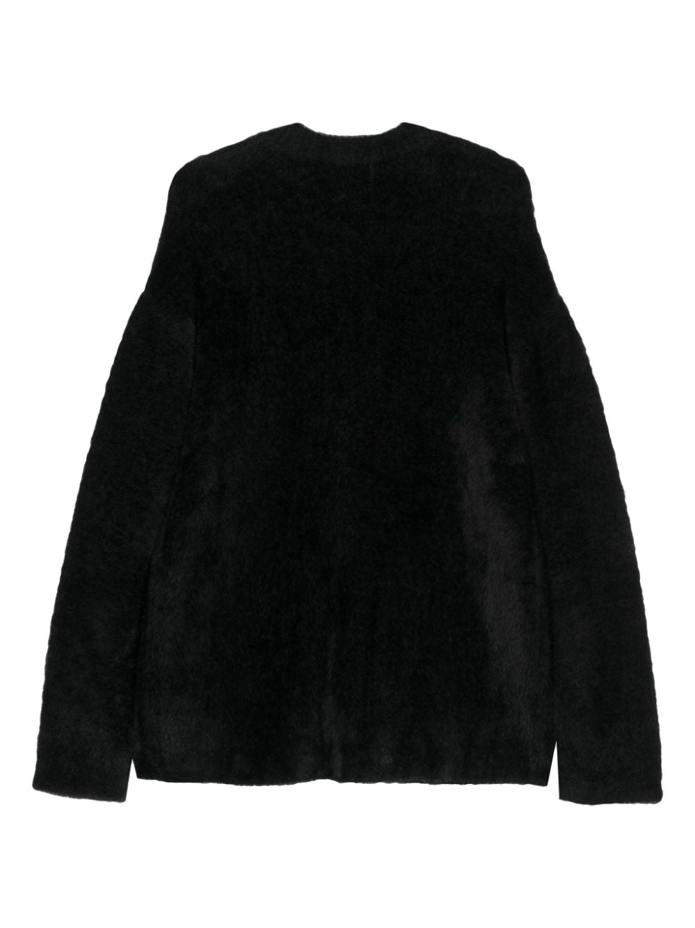 Forte Forte Black Faux Fur V-Neck Sweater image 1