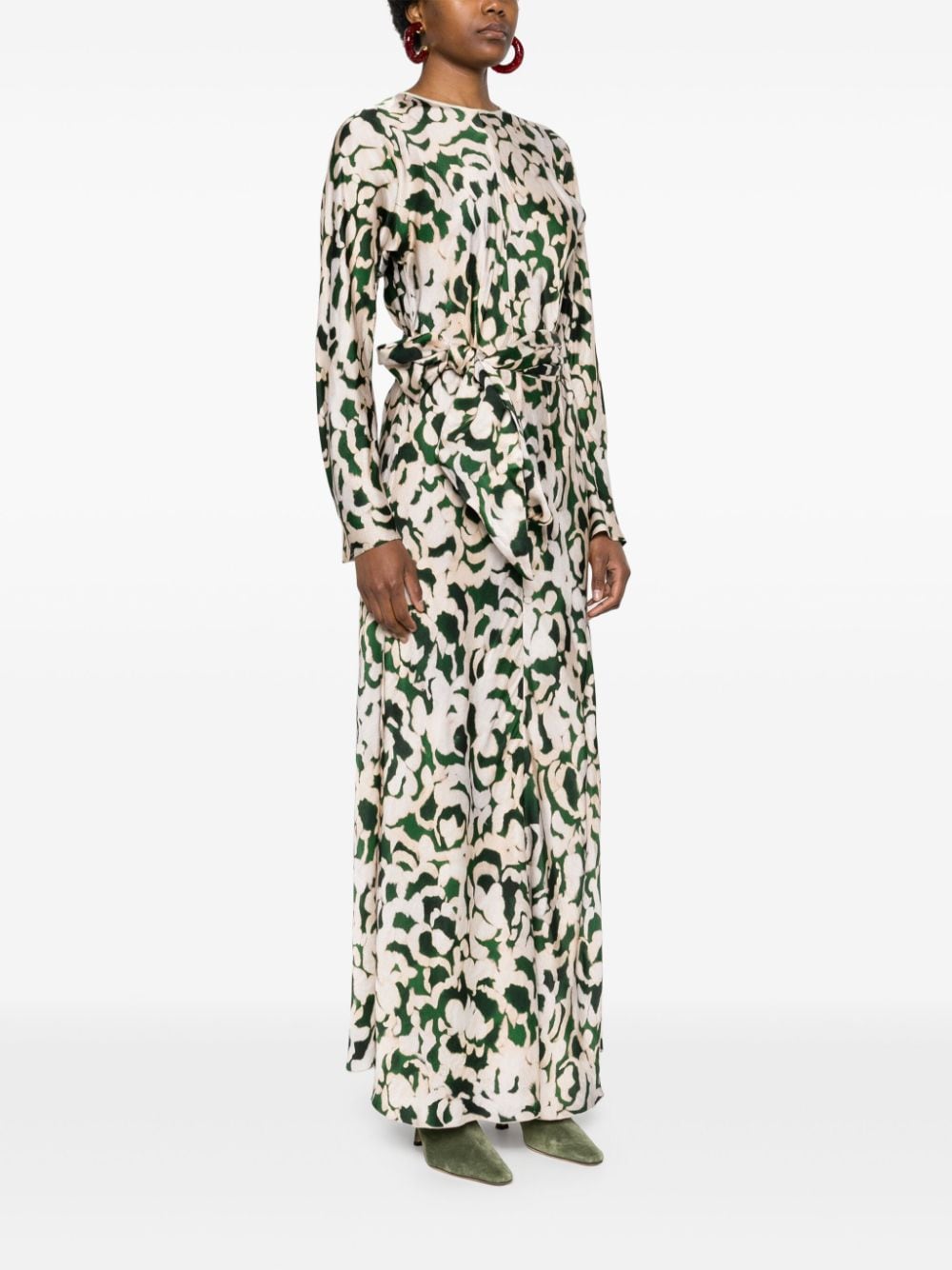 Forte_Forte Abstract Print Seersucker Dress - Green image 1