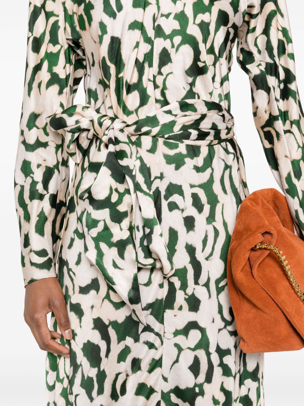 Forte_Forte Abstract Print Seersucker Dress - Green image 2