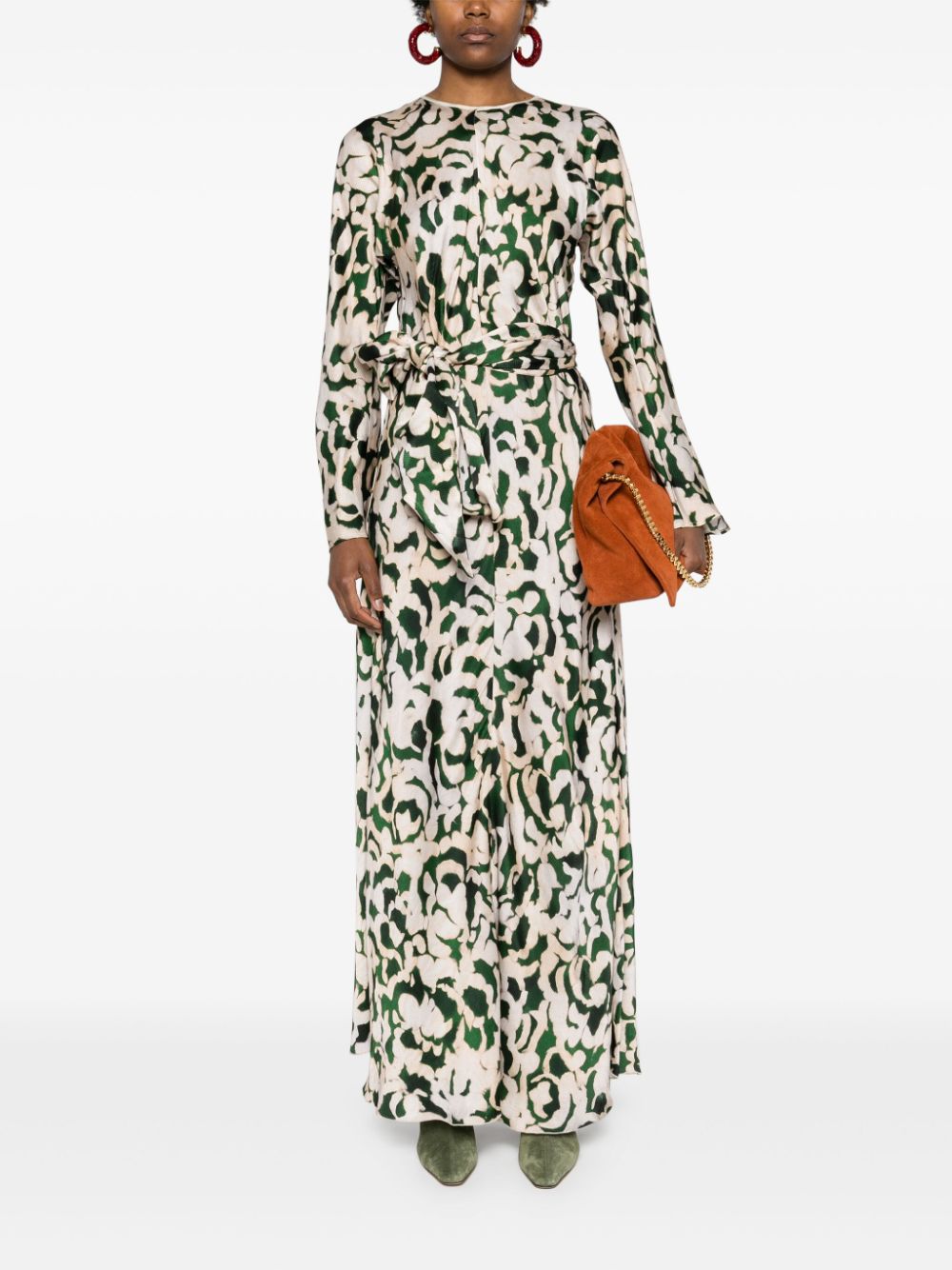 Forte_Forte Abstract Print Seersucker Dress - Green image 3