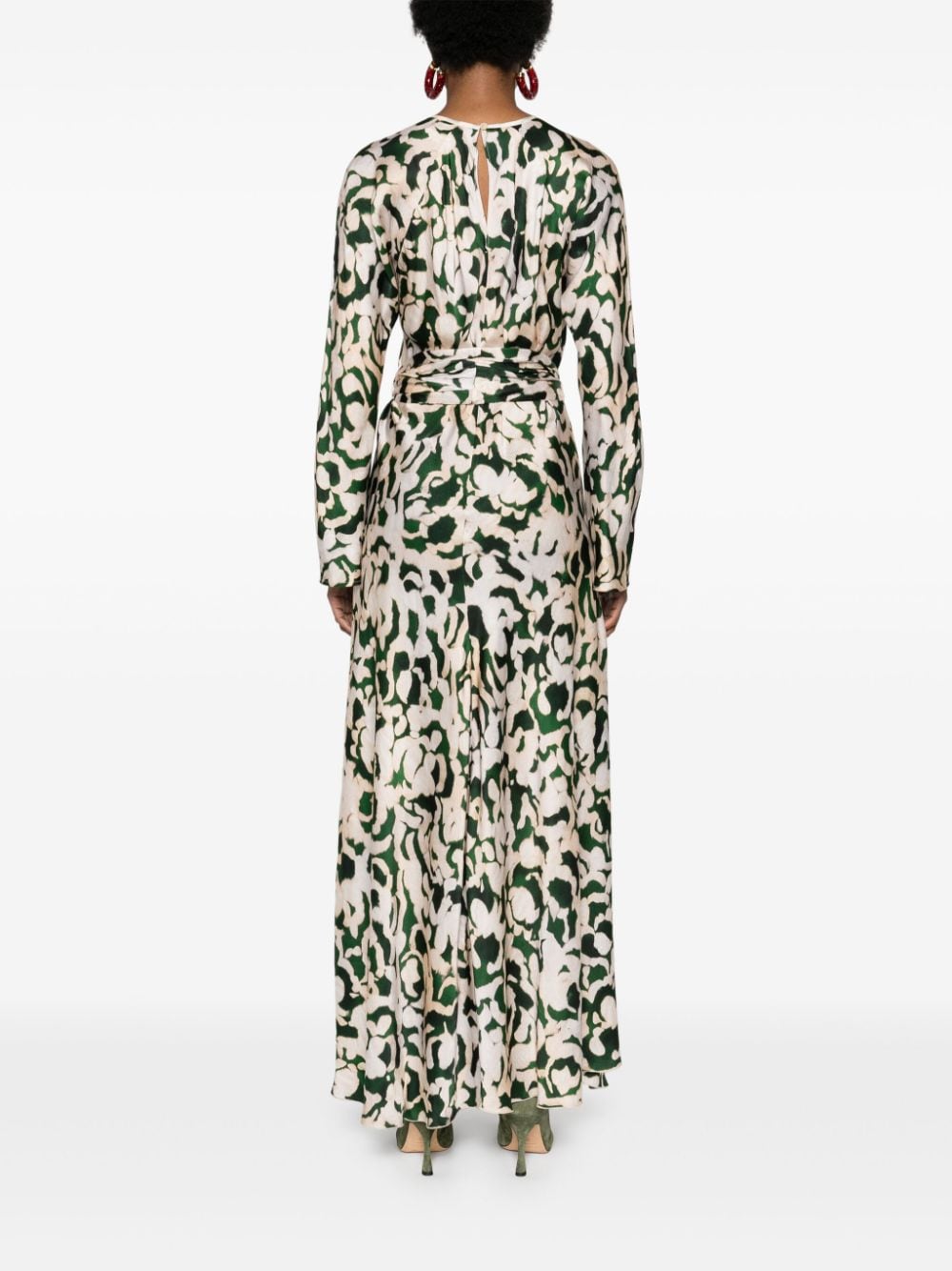 Forte_Forte Abstract Print Seersucker Dress - Green image 4