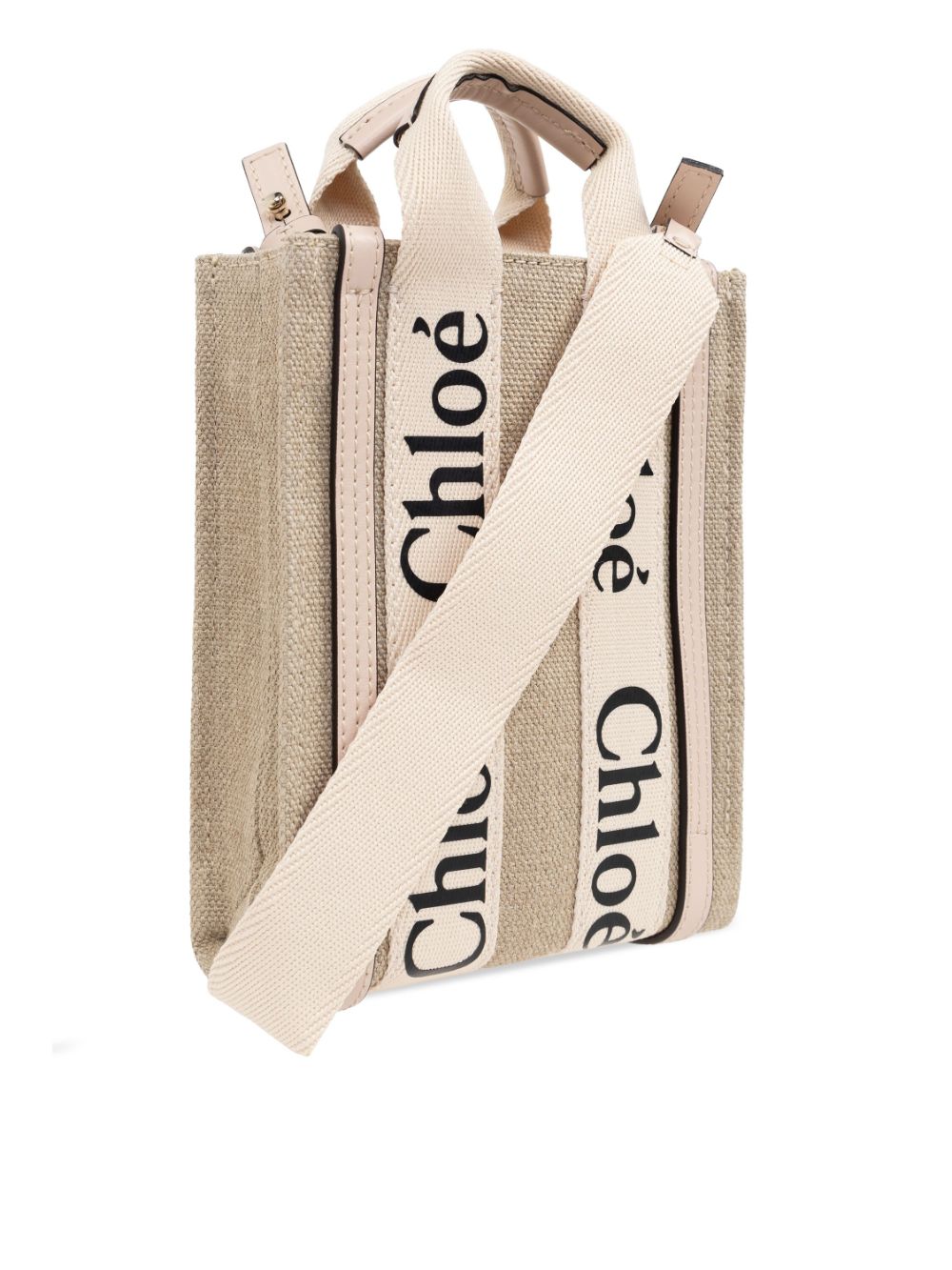 Chloé Powder Linen and Leather Tote Bag image 4