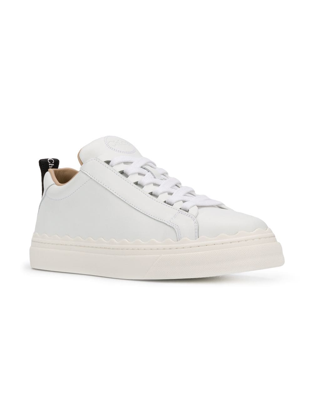 Chloé Lauren White Leather Low Top Sneakers image 1