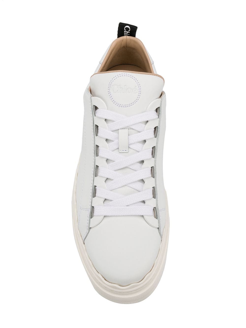 Chloé Lauren White Leather Low Top Sneakers image 3