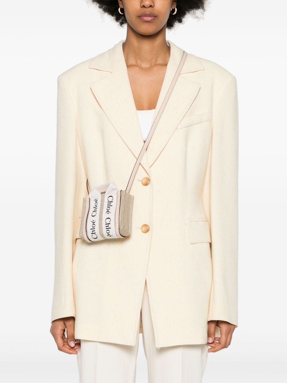 Chloé Powder Linen and Leather Colorblock Bag image 3