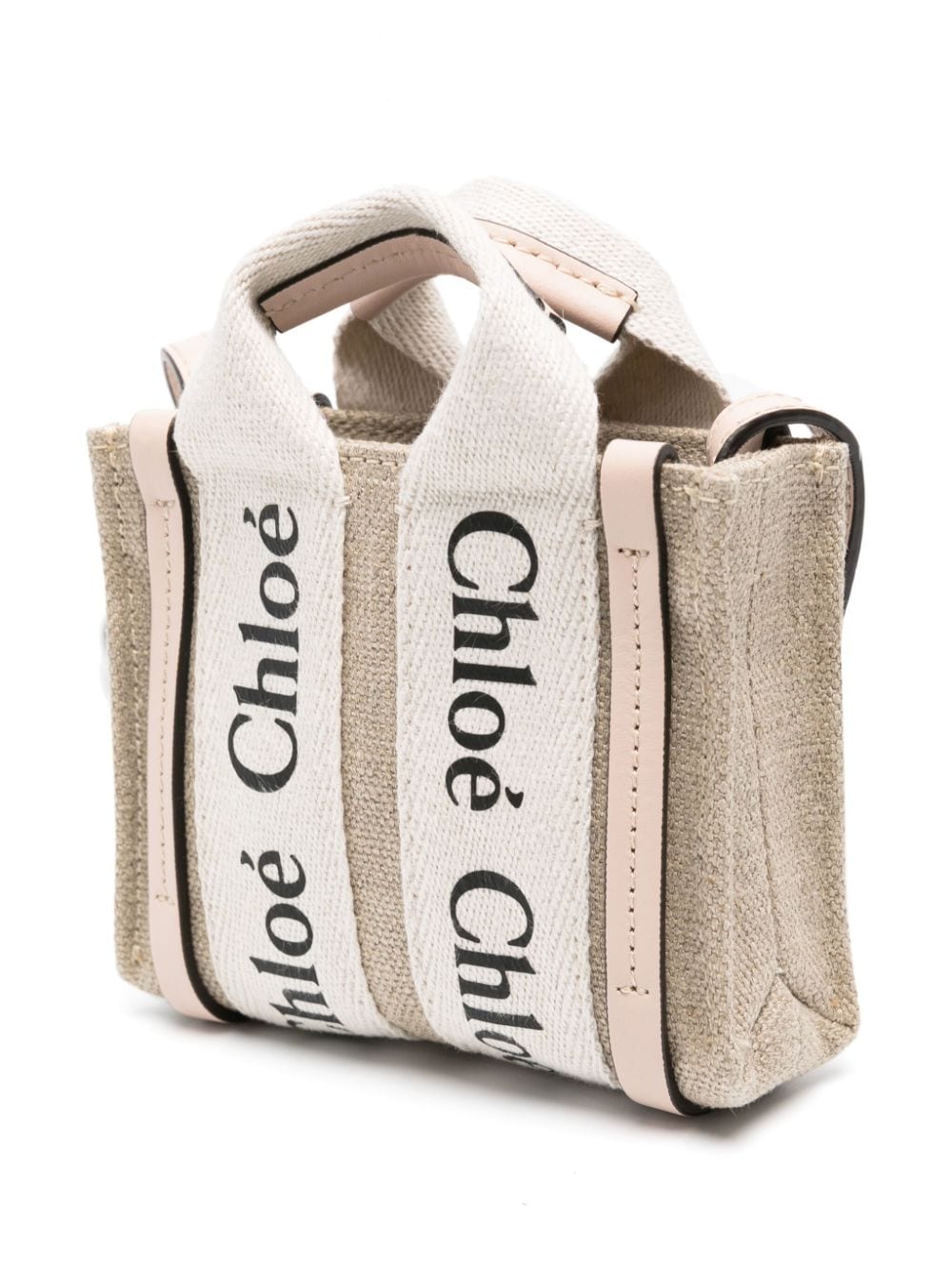 Chloé Powder Linen and Leather Colorblock Bag image 4