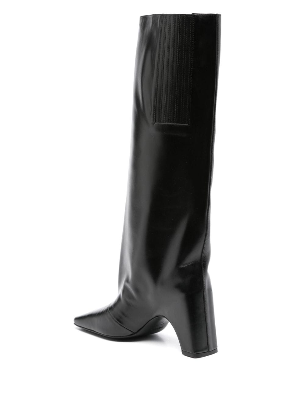 Coperni Square Toe High Heel Leather Boots - Black image 2