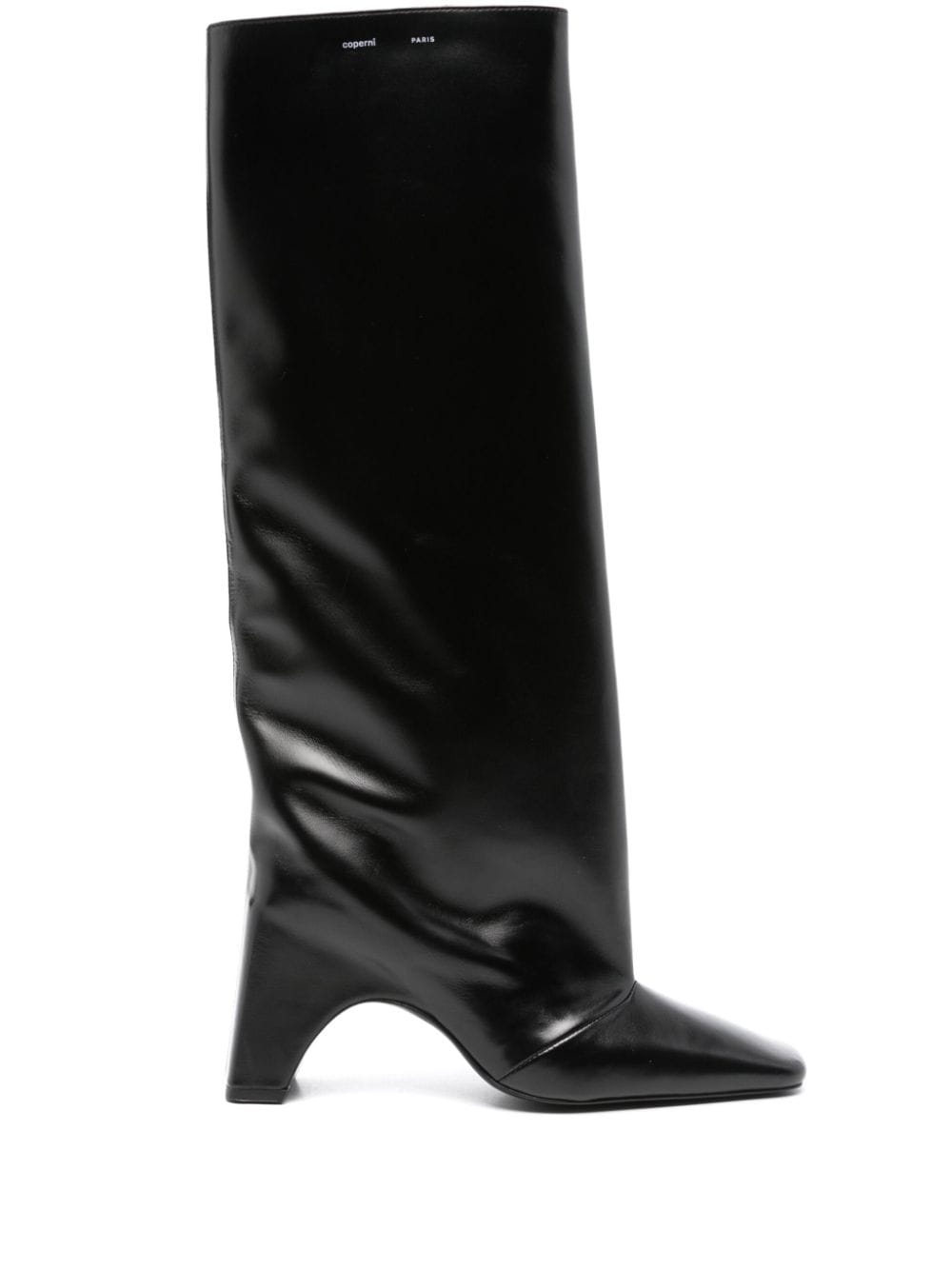 Coperni Square Toe High Heel Leather Boots - Black image 0