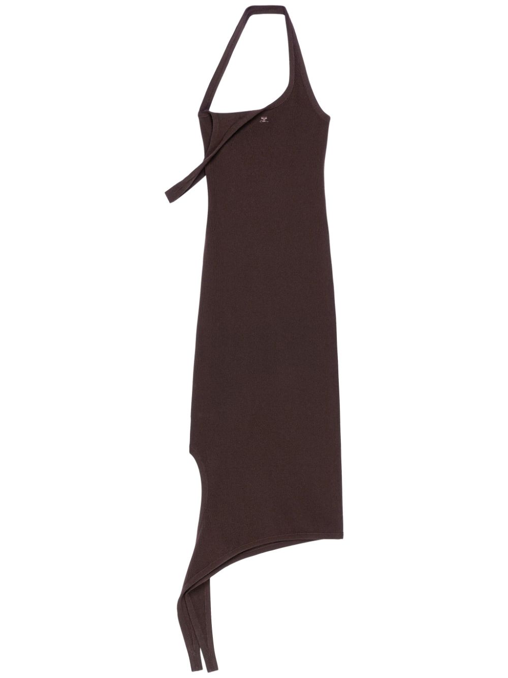 032C Courreges Asymmetric Brown Dress image 0