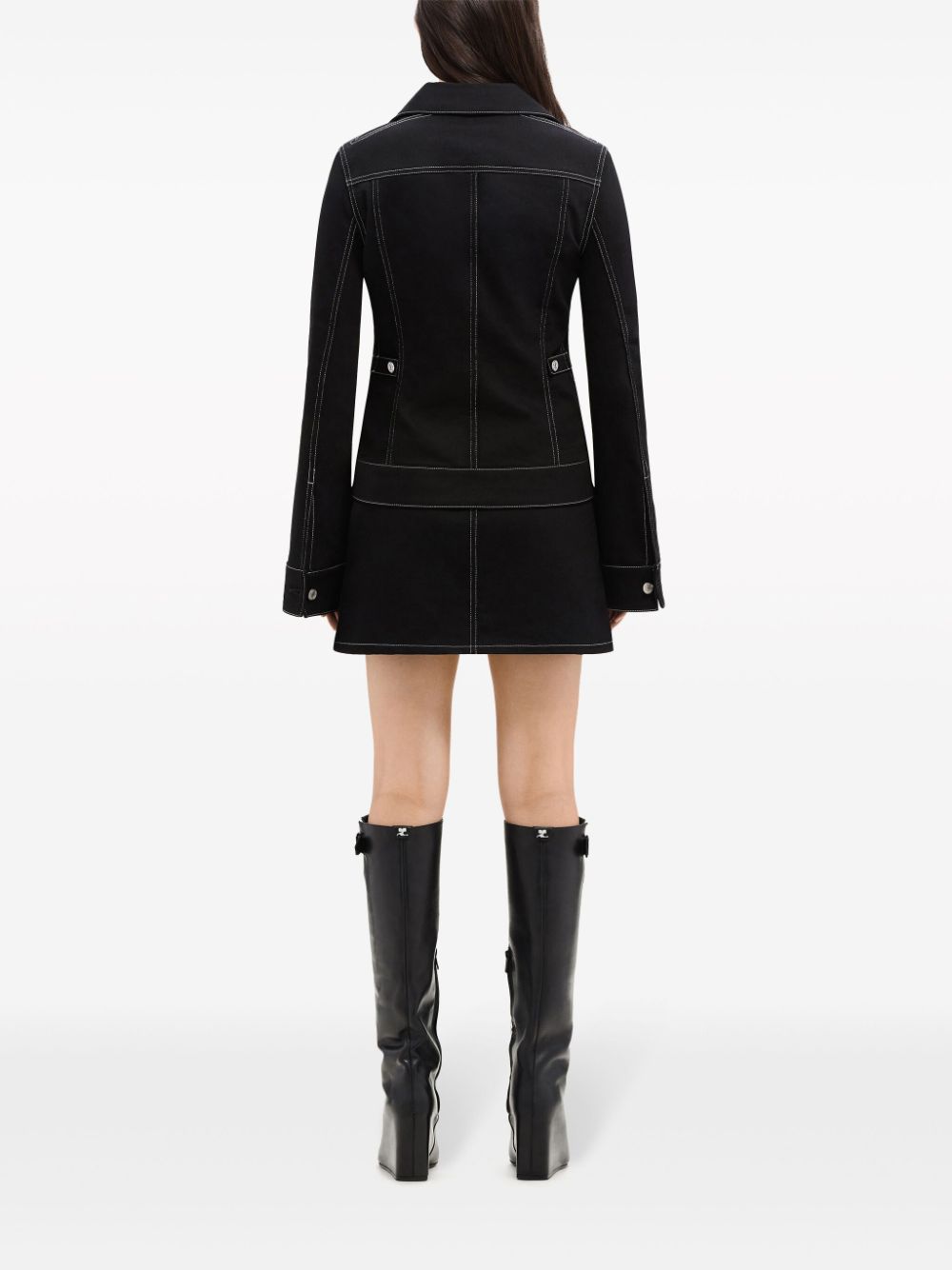 COURREGES PRE Black Cotton Blend Coat image 3