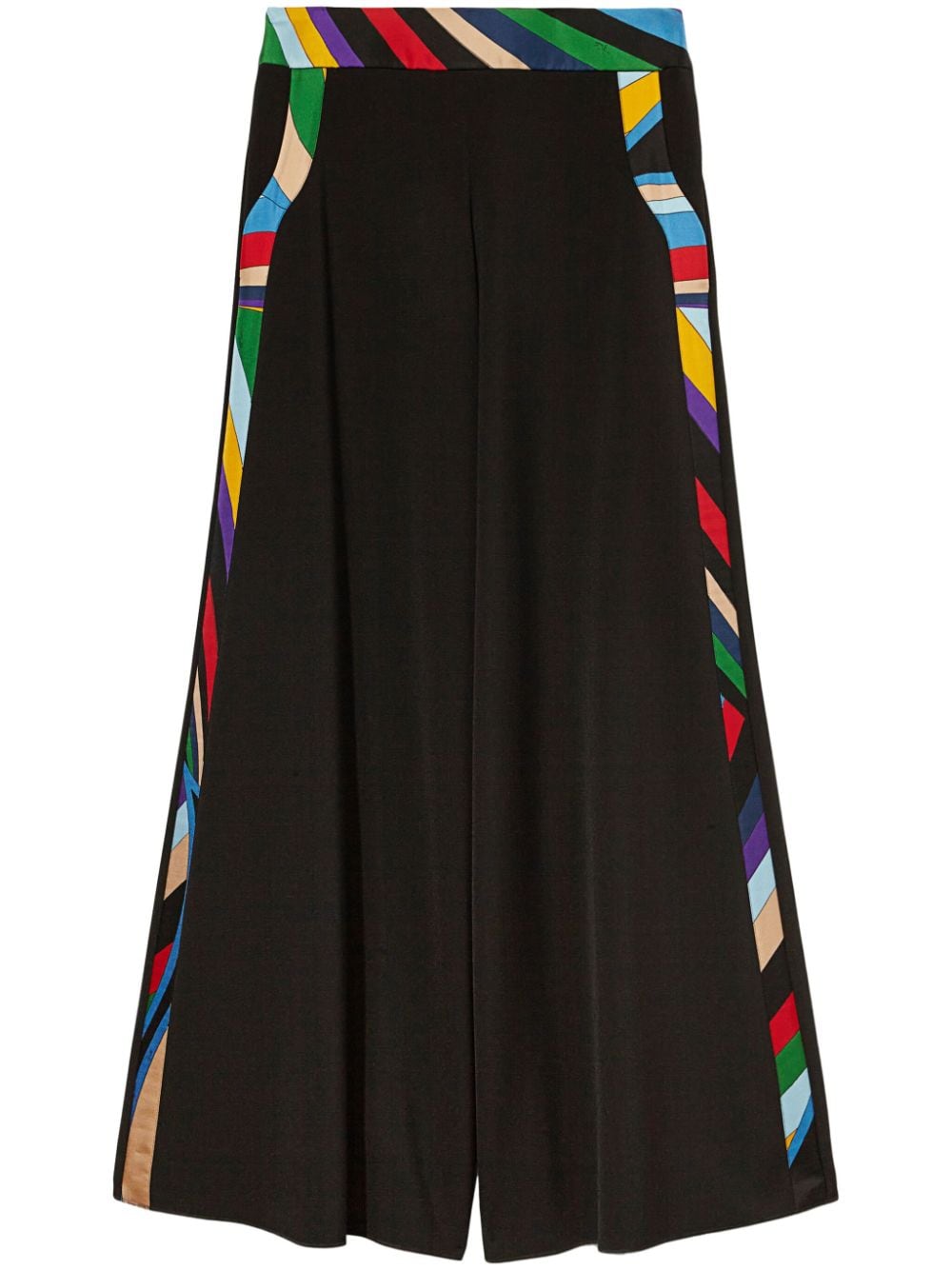 Pucci Iride-Print Wide Leg Trousers - Black image 0