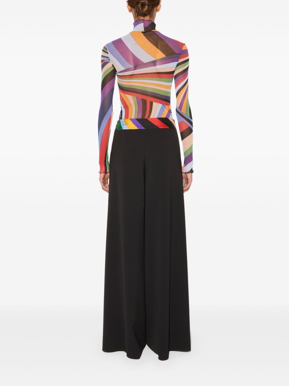 Pucci Iride-Print Wide Leg Trousers - Black image 3