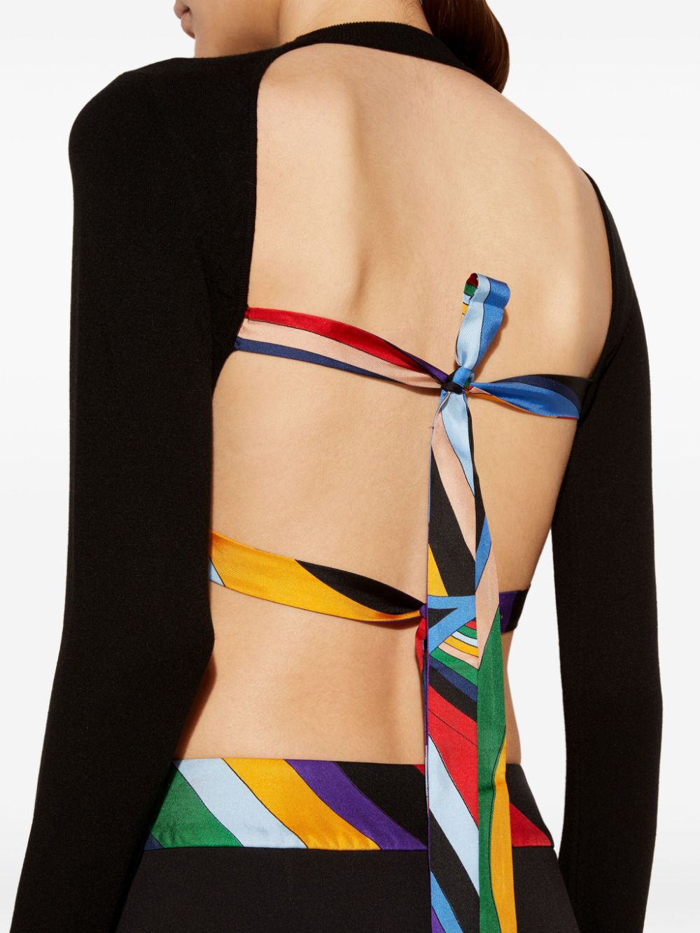 Pucci Abstract Print Silk Top - Black image 2