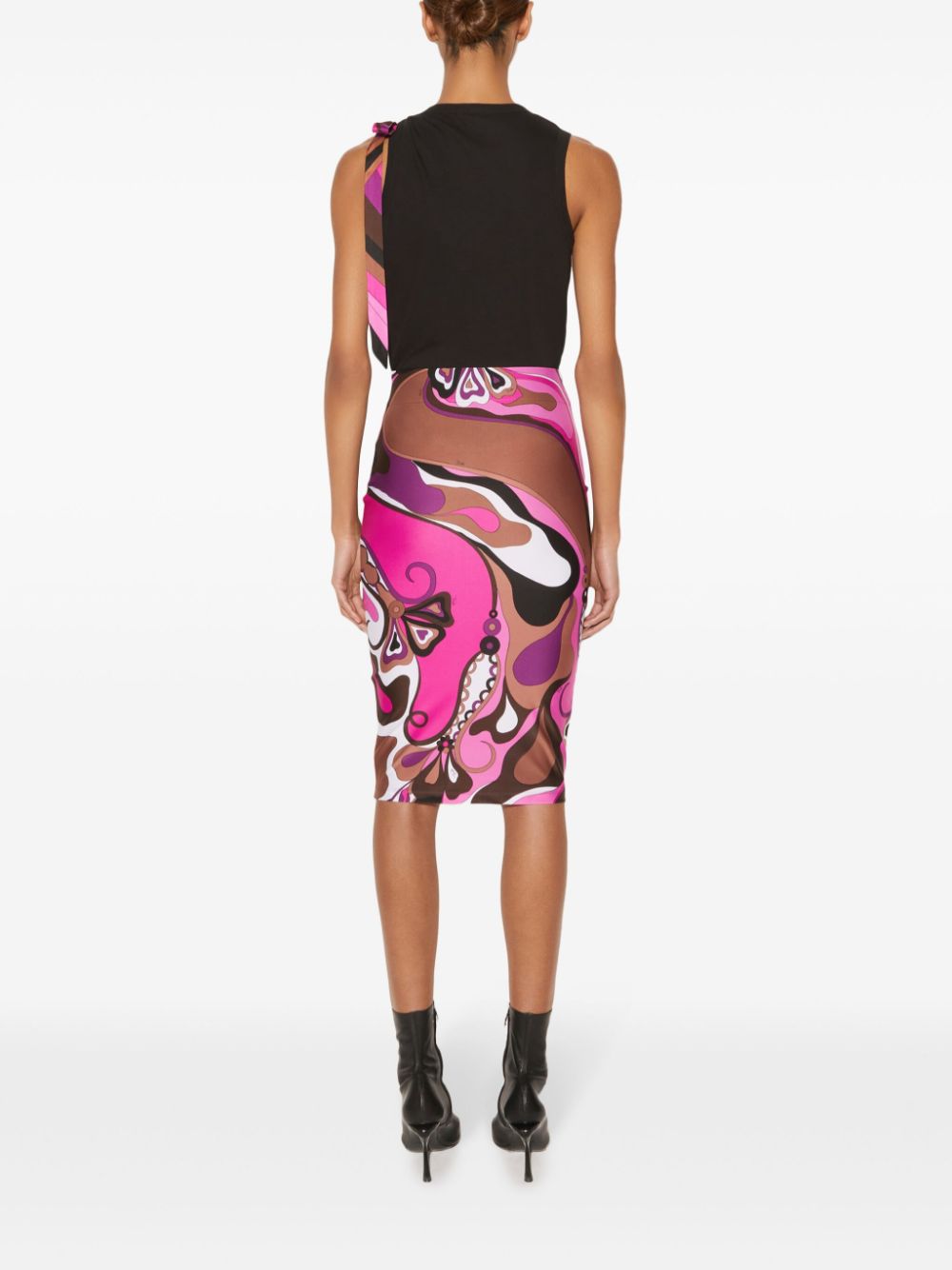 Pucci-Inspired Fuchsia Graphic Print Pencil Skirt image 1