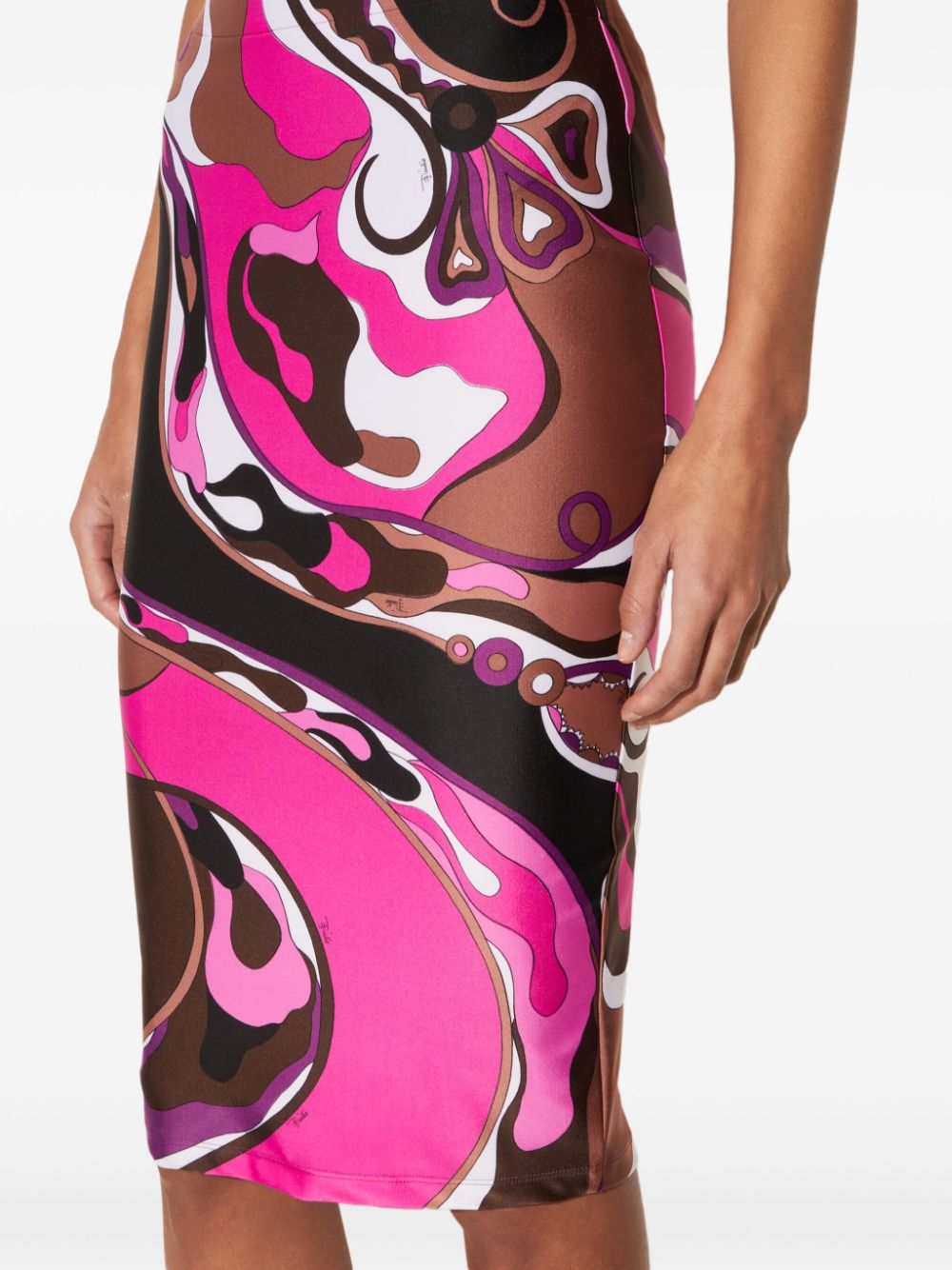 Pucci-Inspired Fuchsia Graphic Print Pencil Skirt image 2