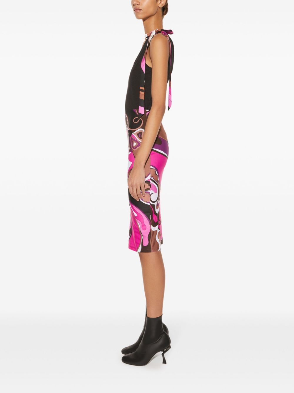 Pucci-Inspired Fuchsia Graphic Print Pencil Skirt image 3