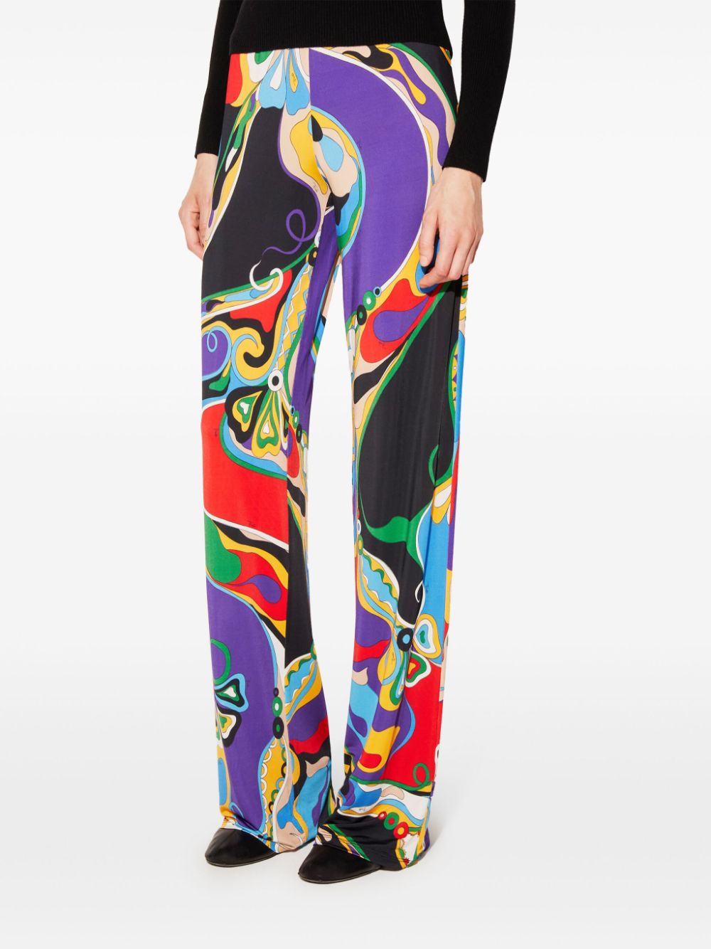 Pucci-Print Satin Trousers in Purple image 1