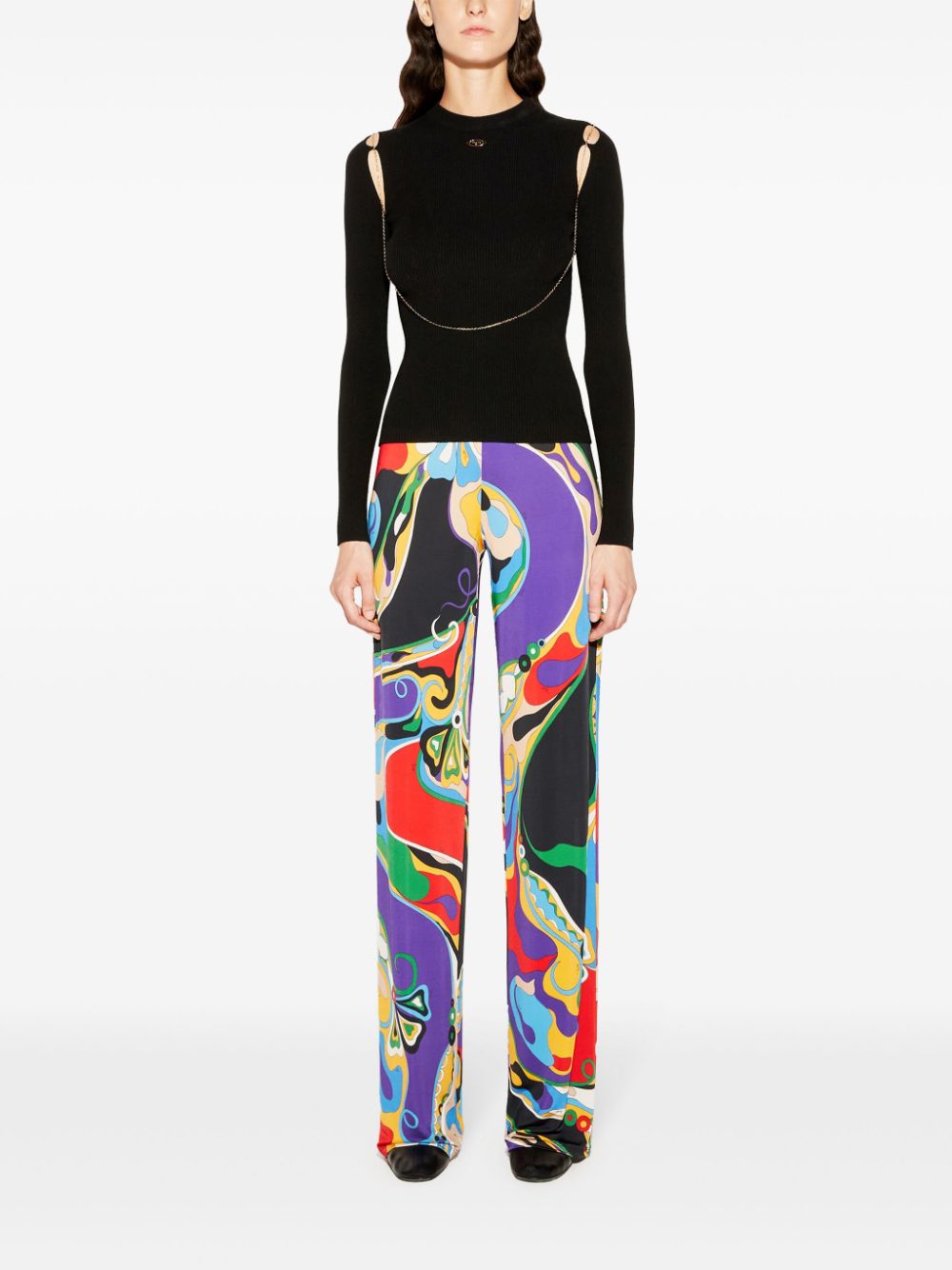 Pucci-Print Satin Trousers in Purple image 2