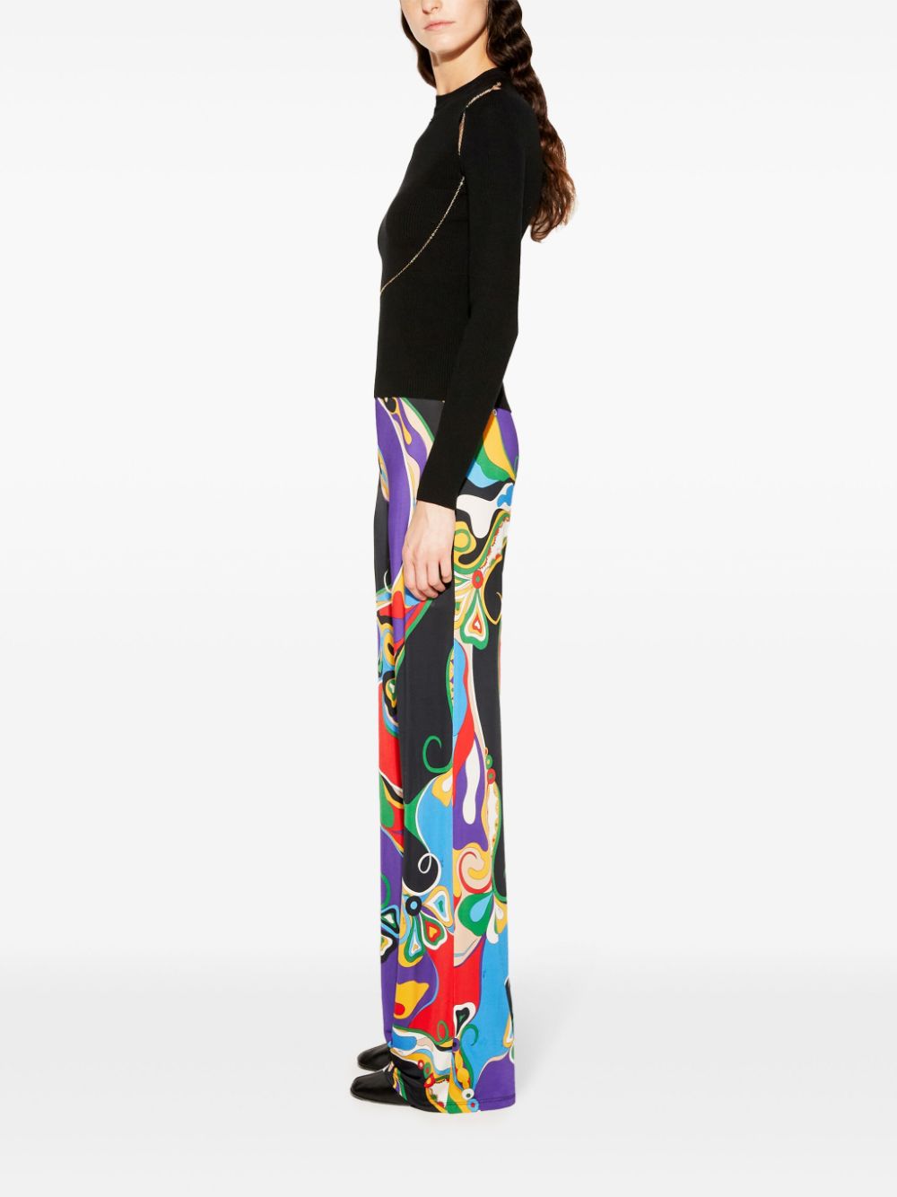 Pucci-Print Satin Trousers in Purple image 3