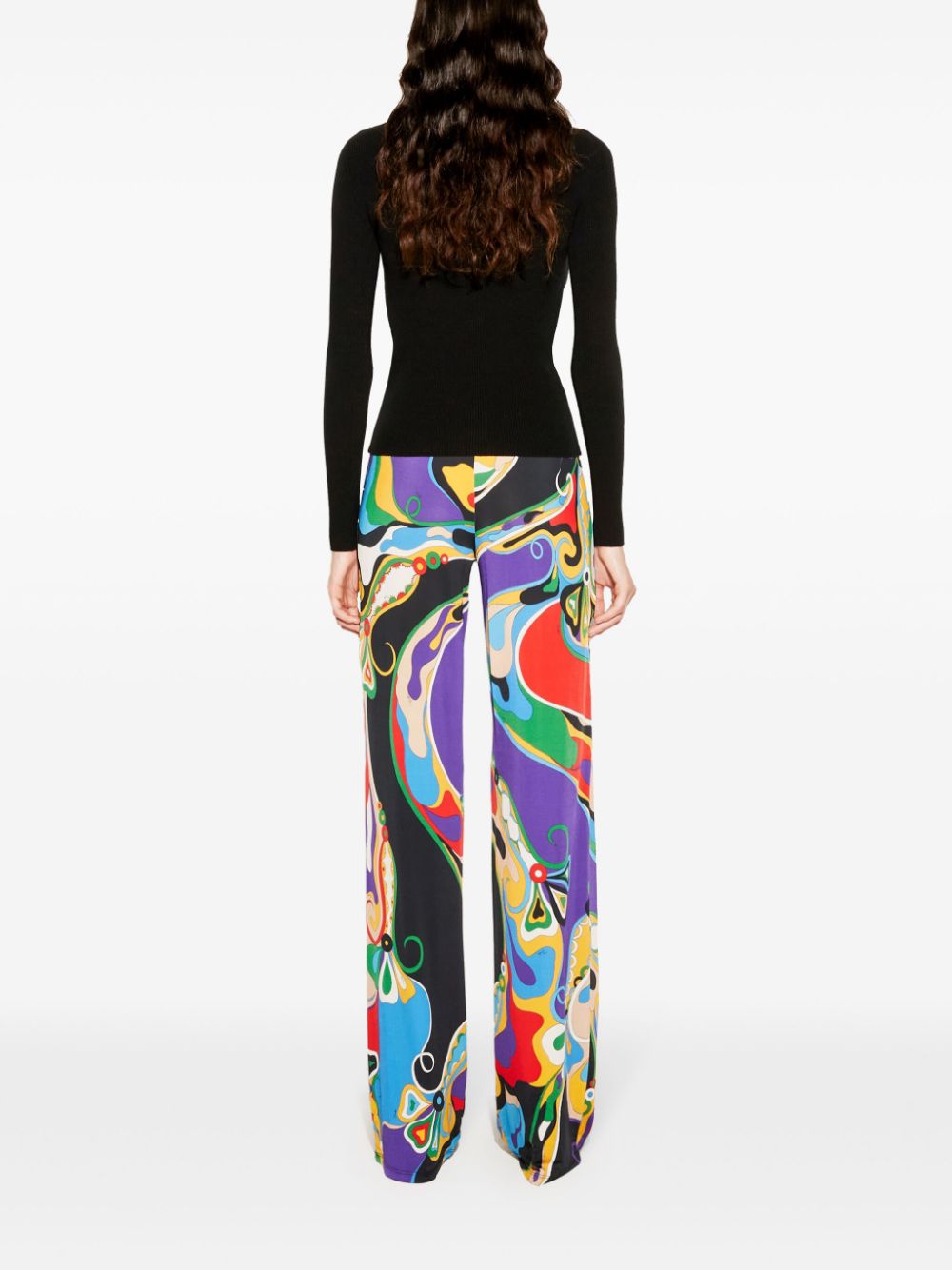 Pucci-Print Satin Trousers in Purple image 4