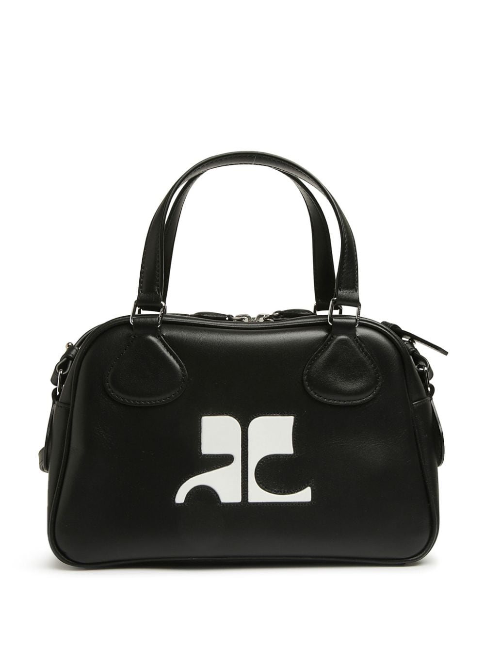 COURREGES Re-Edition Black Calf Leather Top Handle Bag image 0