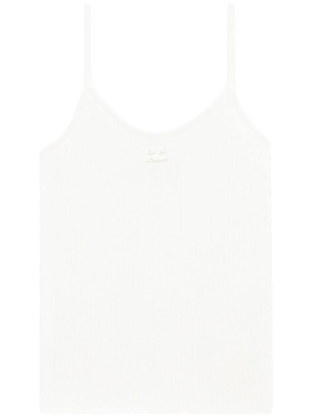 Courrèges Re-Edition White Ribbed Knit Top image 0