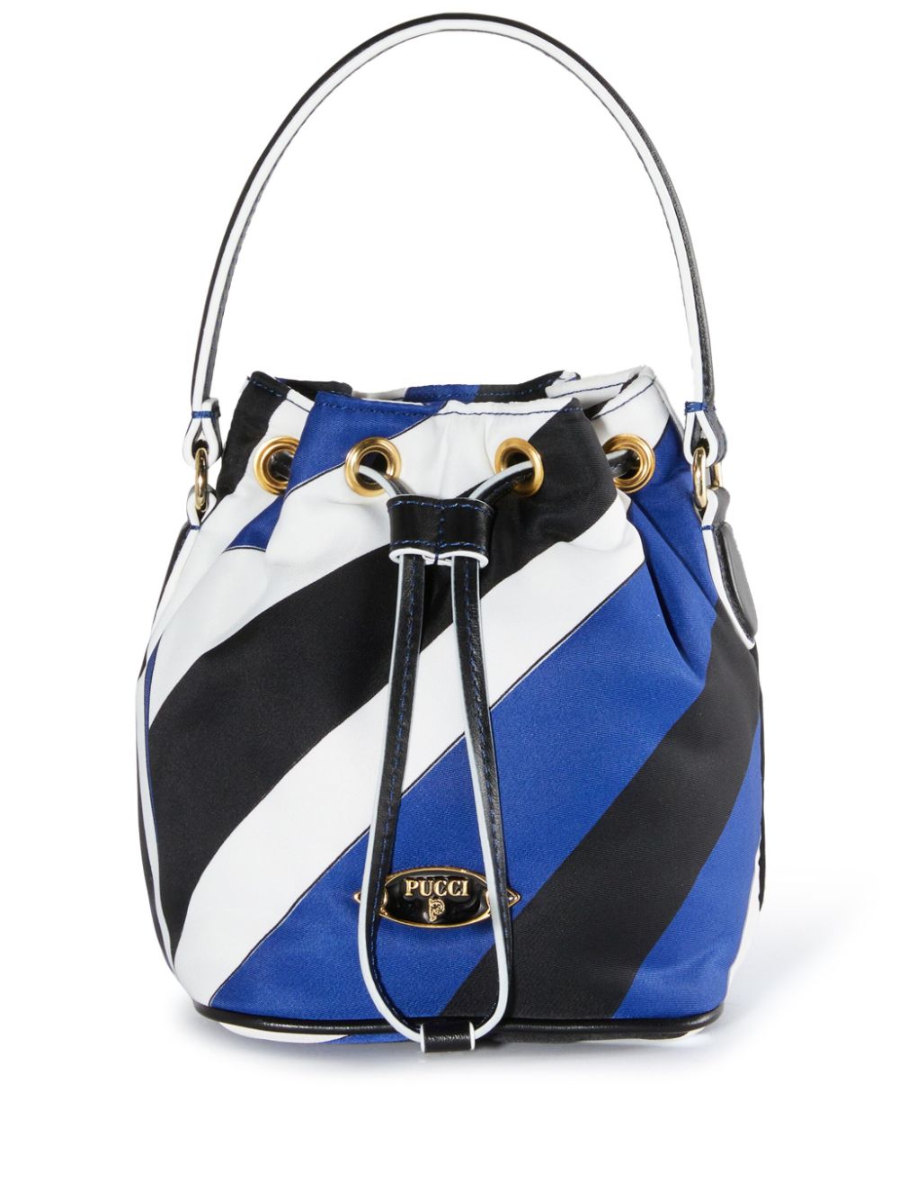 Pucci Blue Leather Drawstring Bag image 0