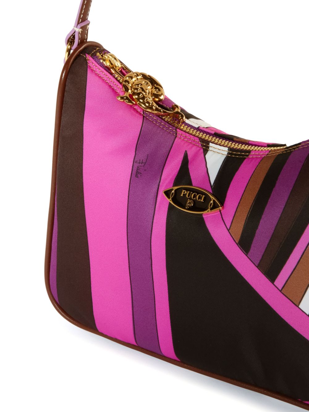 Pucci Fuchsia Graphic Print Leather Top Handle Bag image 1