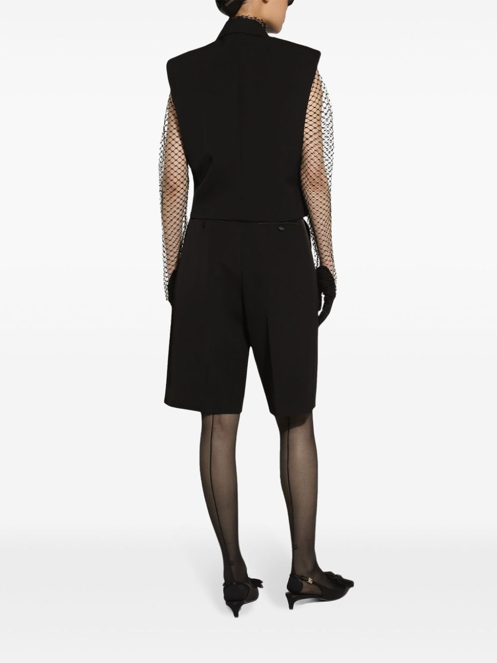 Dolce & Gabbana Black Virgin Wool Blend Sleeveless Double-Breasted Sweater image 2