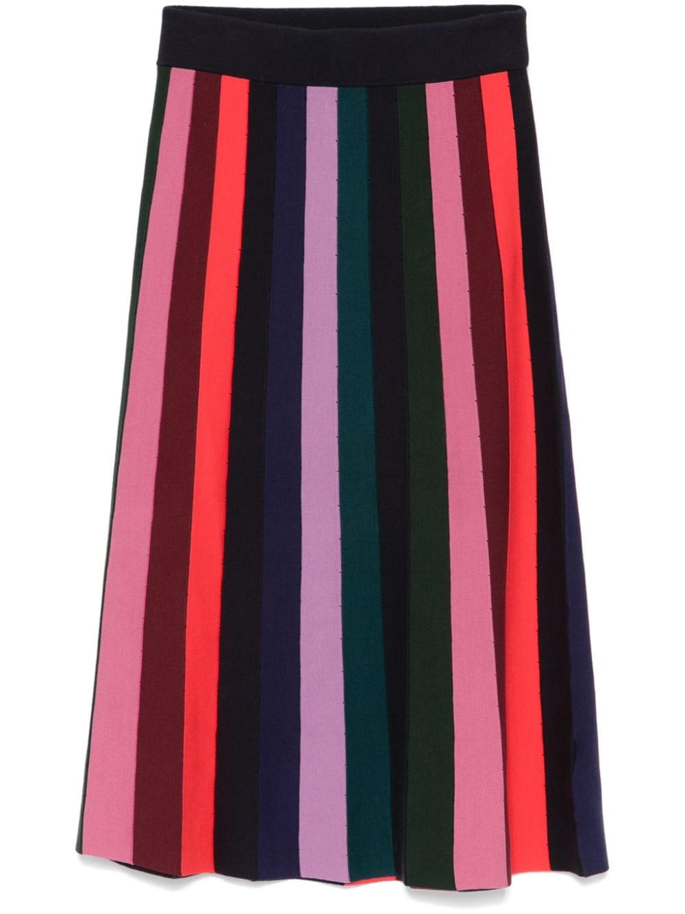 Paul Smith Blue Striped Ribbed Knit A-Line Skirt image 0