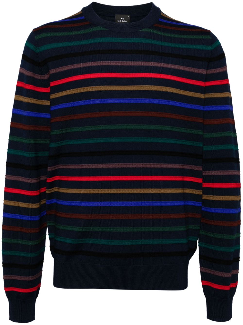 Paul Smith Blue & Multicolor Striped Merino Wool Sweater image 0