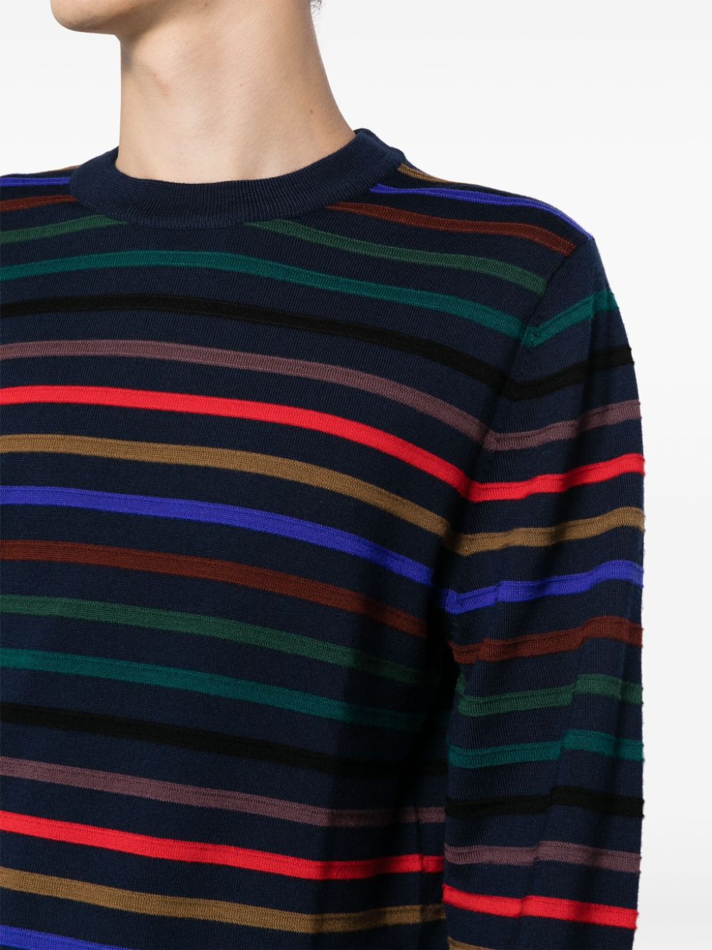 Paul Smith Blue & Multicolor Striped Merino Wool Sweater image 3