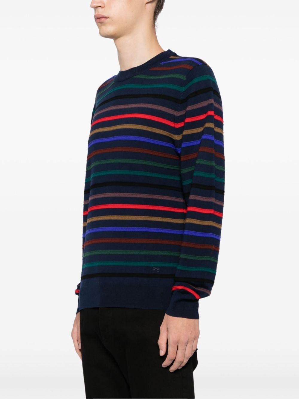 Paul Smith Blue & Multicolor Striped Merino Wool Sweater image 4