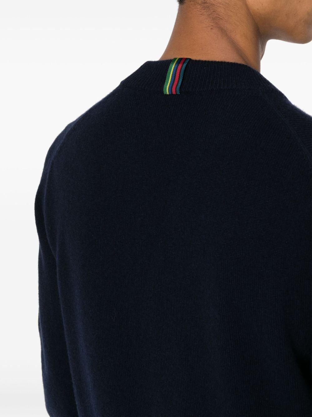 Paul Smith Men's Ribbed V-Neck Merino Wool Sweater - Midnight Blue image 1