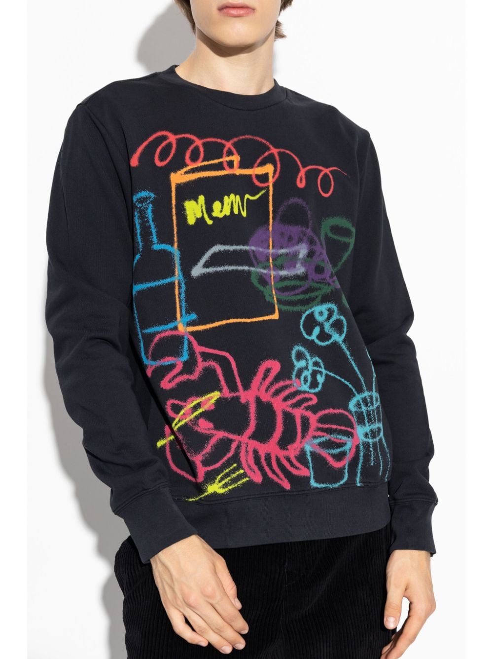 Paul Smith Abstract Print Cotton Sweater - Black image 1