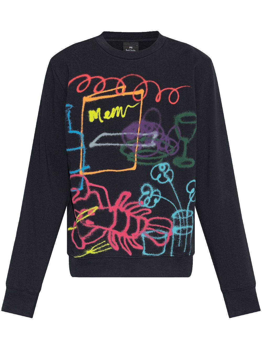 Paul Smith Abstract Print Cotton Sweater - Black image 0