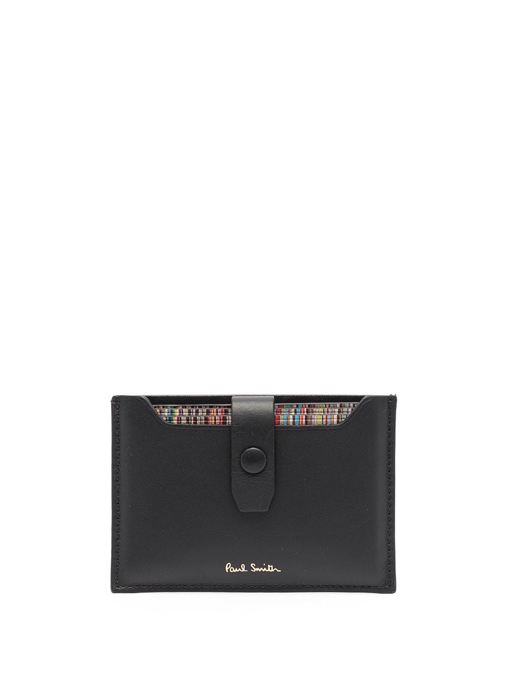 Paul Smith Black Leather Wallet with Rainbow Stripe Detail image 0