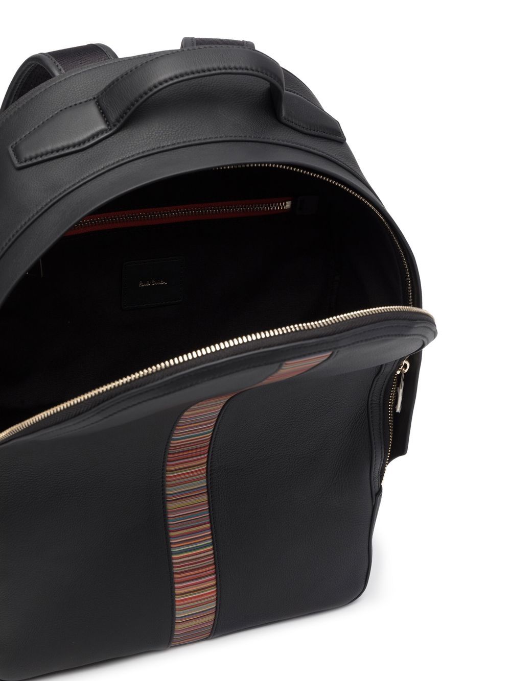 Paul Smith Black Calfskin Icon Striped Tote Bag image 3