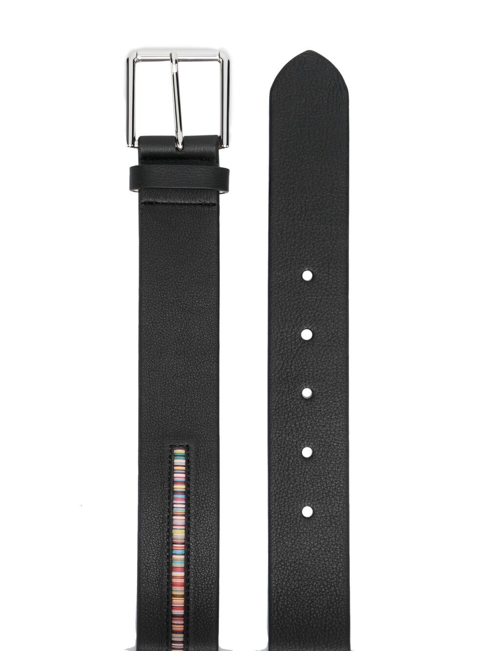 Paul Smith Men's Black Leather Belt with Artist Stripe image 1