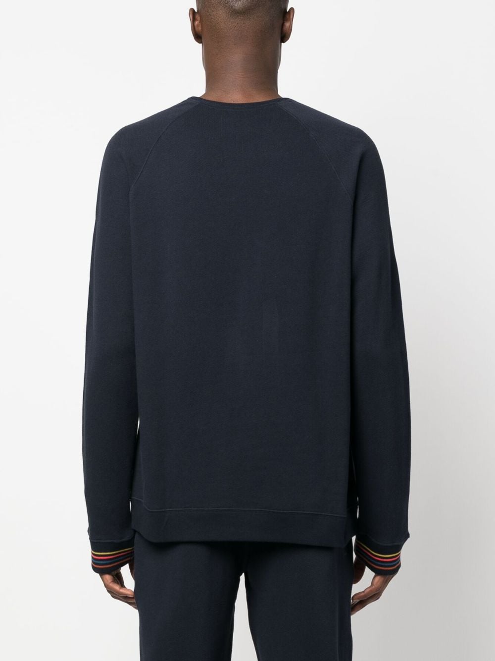 Paul Smith Blue Cotton Sweater with Logo Patch image 1