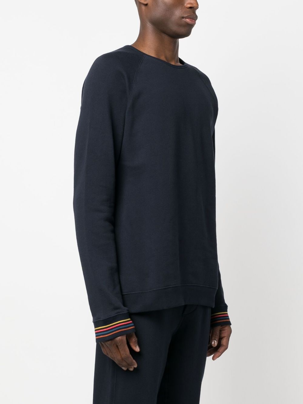 Paul Smith Blue Cotton Sweater with Logo Patch image 3