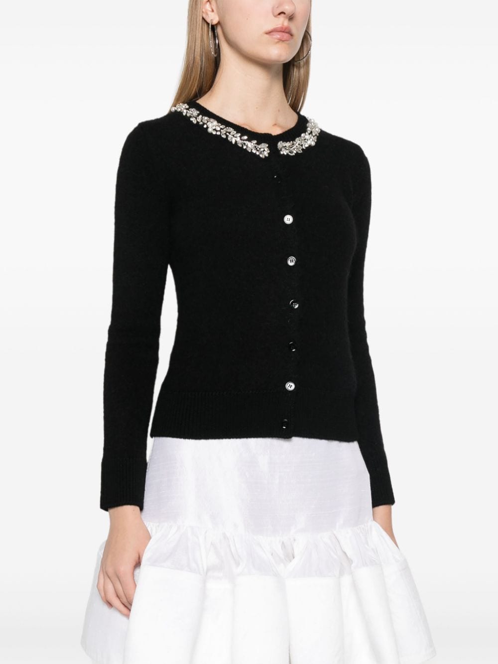 ERMANNO FIRENZE Black Crystal-Embellished Knit Sweater image 4