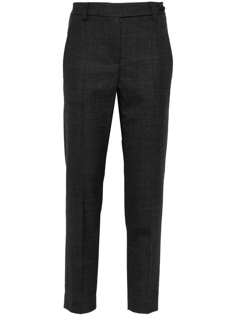 Brunello Cucinelli Grey Wool Trousers with Monili Chain Detail image 0